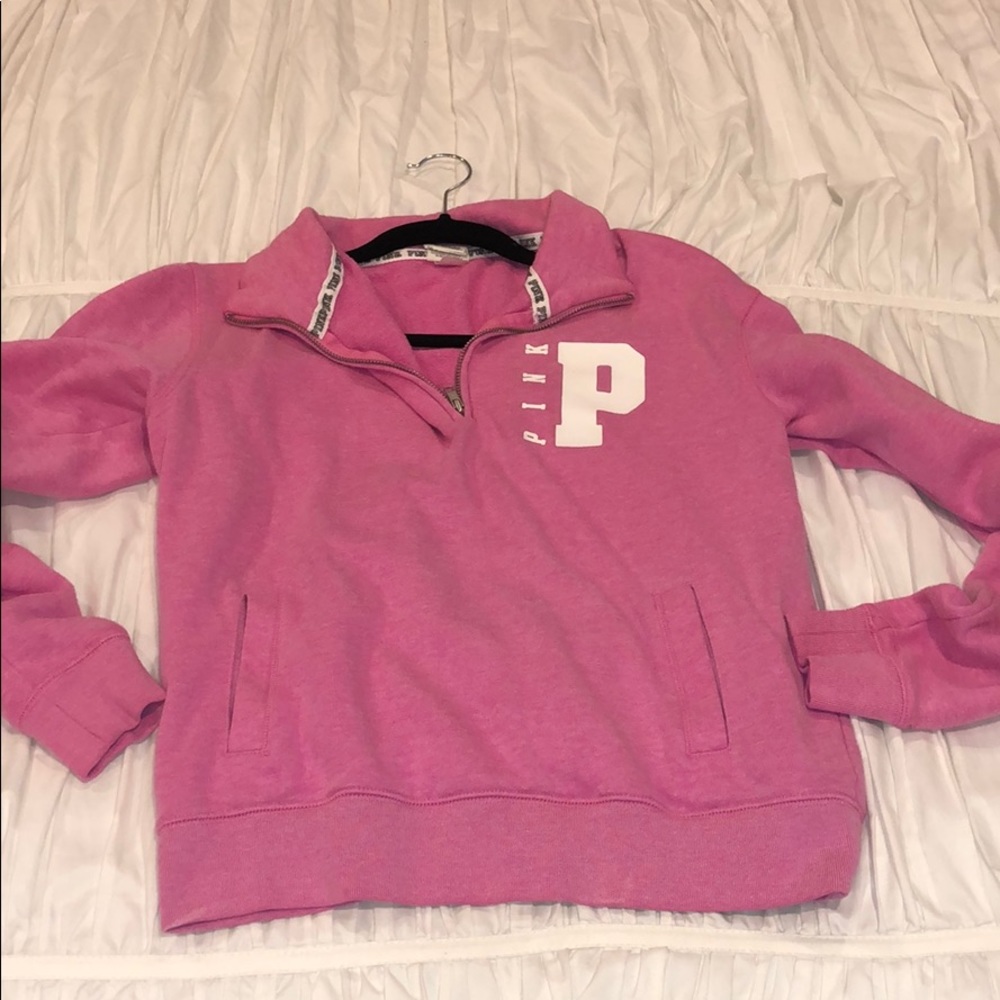 PINK half zip sweatshirt